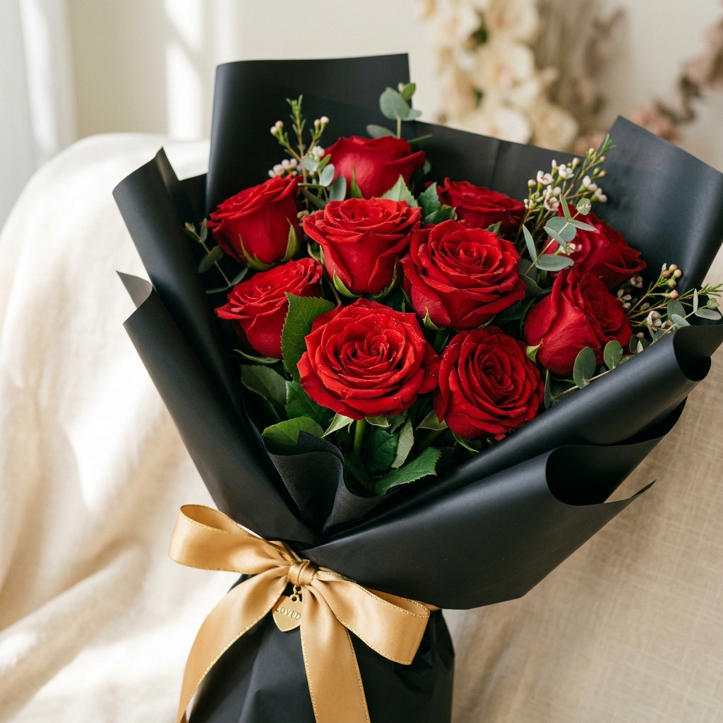Bucket Fresh Flower Mawar Merah